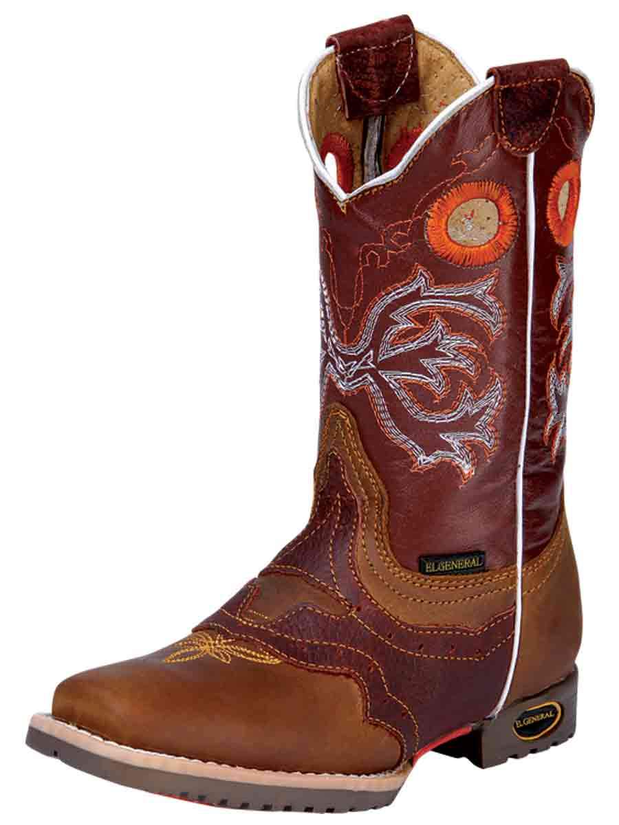 Kid's Rodeo Leather Boot Tang/Shedron