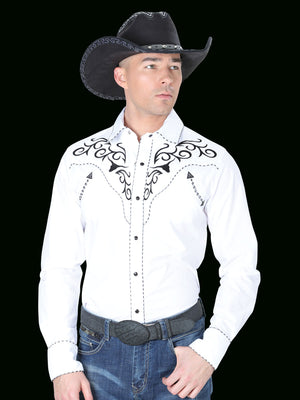 Camisa Vaquera Bordada Color blanco  "Western Embroidery Design White Shirt"
