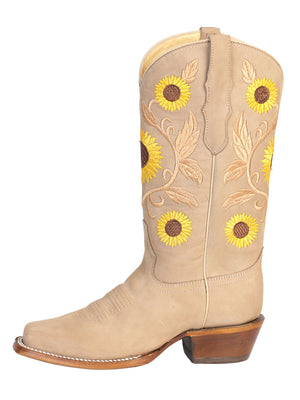 Leather Nobuck Sunflower Orix Rodeo Boots  / "Bota Vaquera Para Dama de Girasol Nobuck Orix"