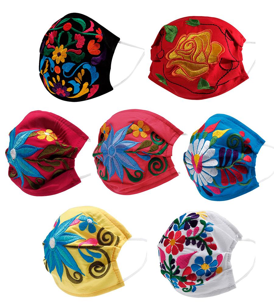 Paquete de 7 Cubrebocas Bordados - Embroidered 7 Pack Face Mask