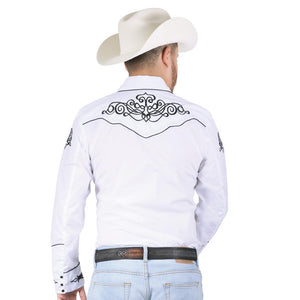 Camisa Vaquera Bordada Color blanco "Western Embroidery Design White Shirt"
