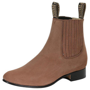 Camel rounded toe men ankle boots