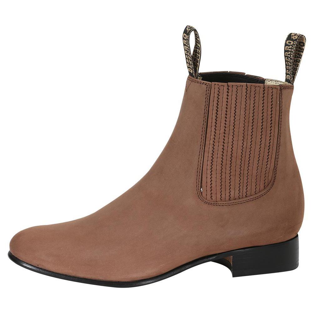 Camel rounded toe men ankle boots