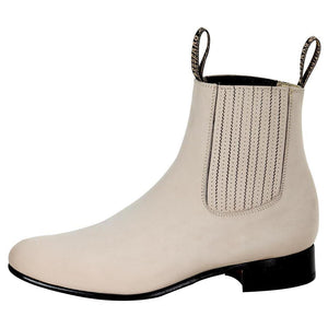 bone rounded toe men ankle boots 
