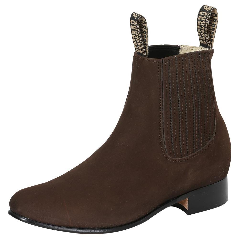 Tabacco rounded toe men ankle boots