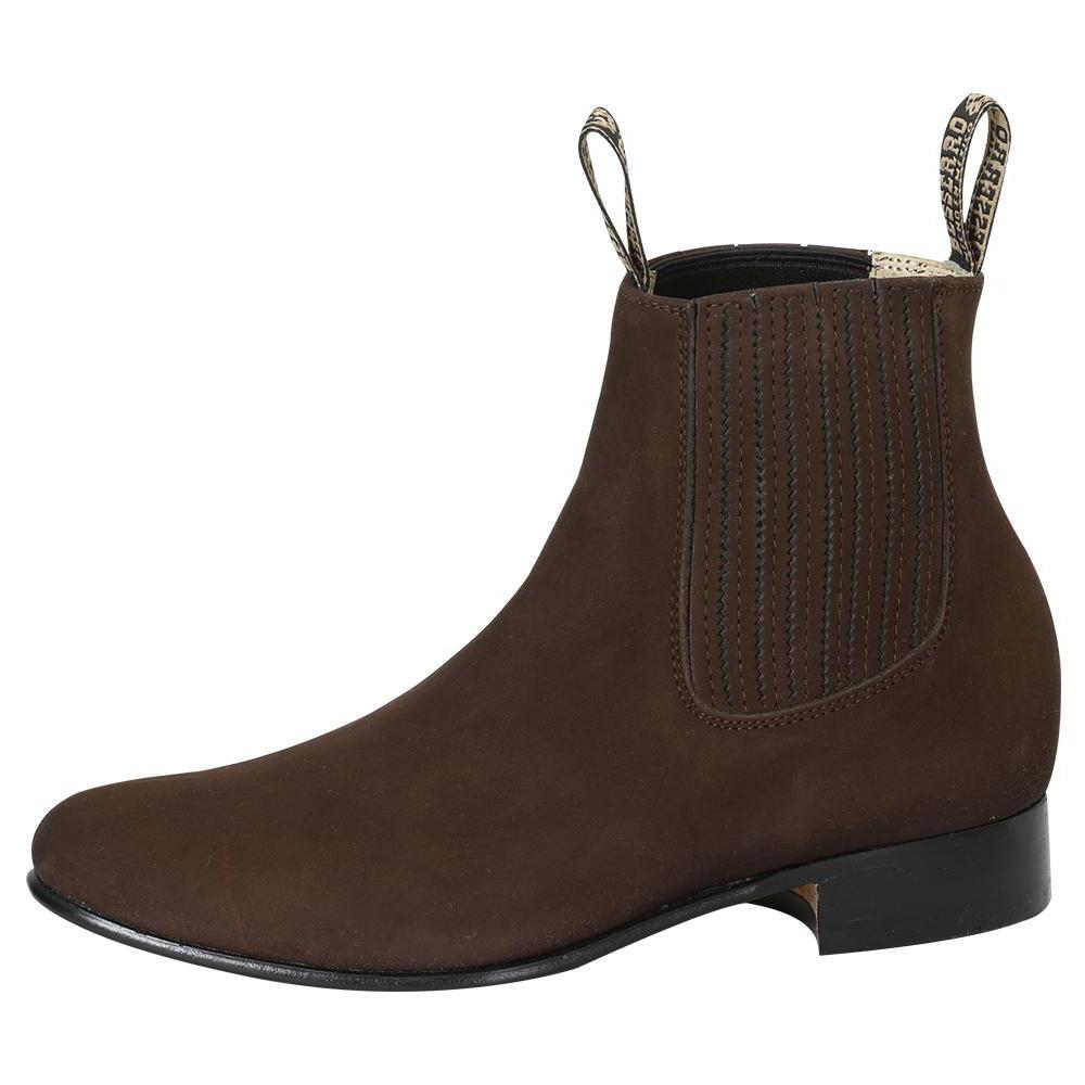 Tabacco rounded toe men ankle boots