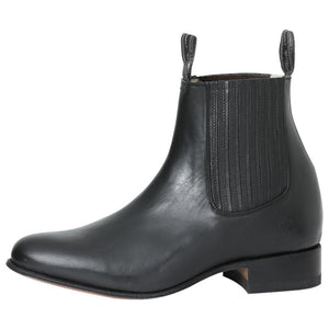 black rounded toe men ankle boots